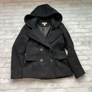 American Rag Hooded Peacoat - black sz XS